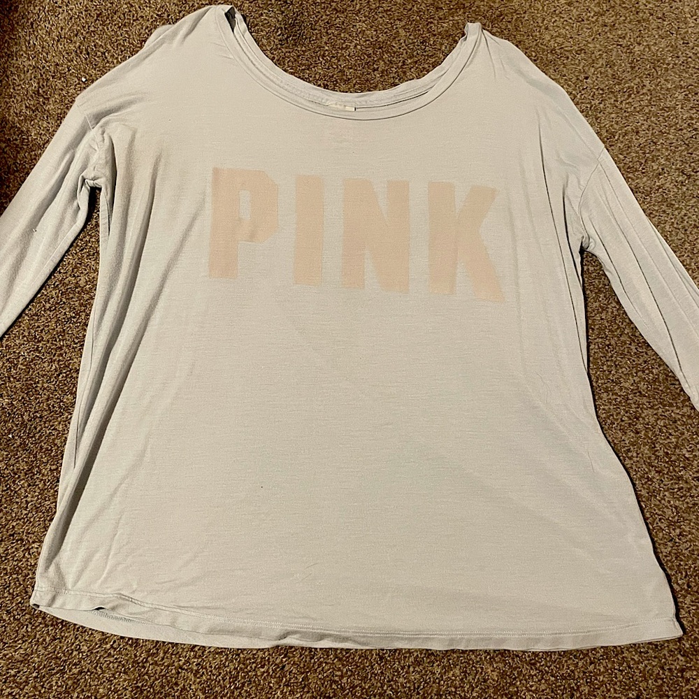 small light blue long sleeve tee from pink